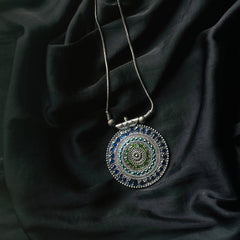 Fancy Oxidized Silver Pendant
