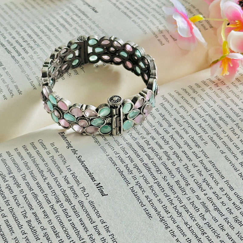 Fusion Jewelry Silver Replica Premium Stone Bangle