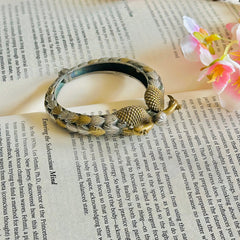Golden Silver Peacock Design Openable Bangle