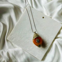 Tibetan Yellow Pendant-Handcrafted by Cherriscope