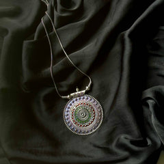 Silver Oxidized Tribal Pendant Jewelry -Cherriscope