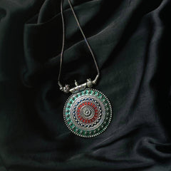 Oxidized Red Silver Pendant - By Cherriscope