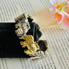 Buy Silver-Plated Brass Elephant Design Bangles