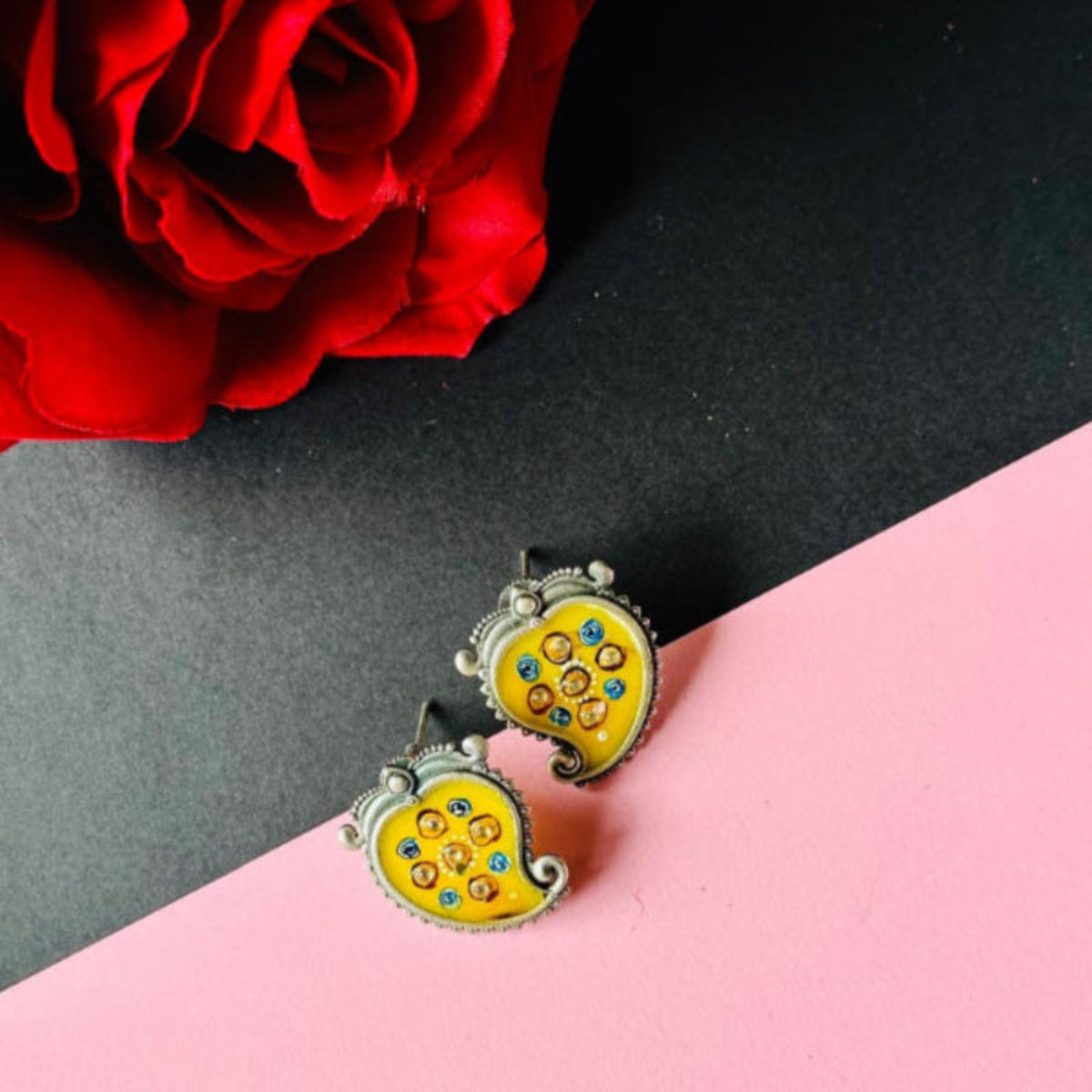 Mango Shaped Yellow ColorEarrings