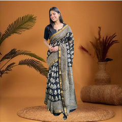 Cherriscope Printed Maheshwari Soft Silk Saree