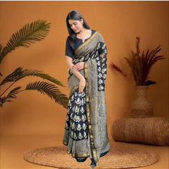 Cherriscope Printed Maheshwari Soft Silk Saree