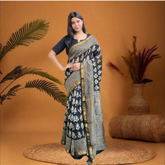 Cherriscope Printed Maheshwari Soft Silk Saree