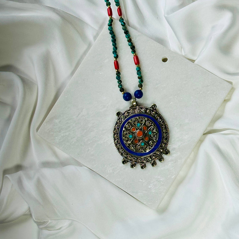 Tibetan Multi-Layer Flower Design Metal Pendant 