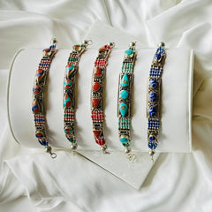 Tibetan Silver-Plated Bracelet Set 