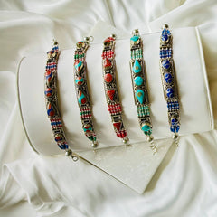 Tibetan Silver-Plated Bracelet Set 