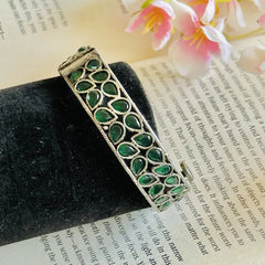 Traditional Oxidized Green Silver