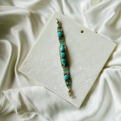 Turquoise_Tibetan_blue_Silver_Bracelet